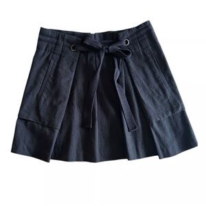 EUC BCBG Max Azria Black Linen “Paper Bag” Skirt - Size M